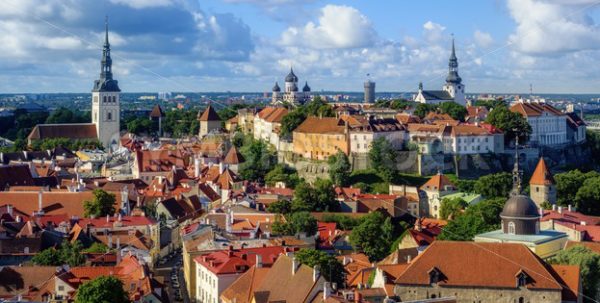 Panorama of the Tallinn Old Town, Estonia - GlobePhotos - royalty free stock images