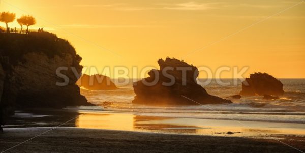 Sunset on the Grande Plage beach, Biarritz, France - GlobePhotos - royalty free stock images