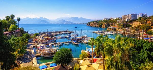 Panorama of the Antalya Old Town port, Turkey - GlobePhotos - royalty free stock images