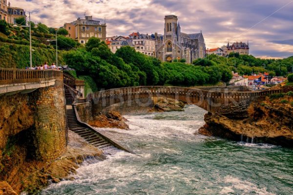 Biarritz town on sunset, France - GlobePhotos - royalty free stock images