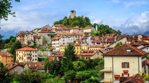 Feltre historical Old Town in Dolomites Alps, Italy - GlobePhotos - royalty free stock images