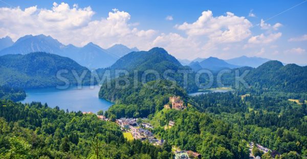 Hohenschwangau castle in the Alps mountains, Bavaria, Germany - GlobePhotos - royalty free stock images