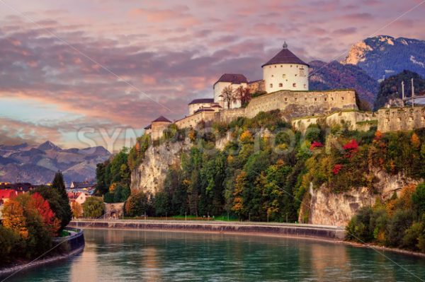 Kufstein Old Town on Inn river, Alps mountains, Austria - GlobePhotos - royalty free stock images