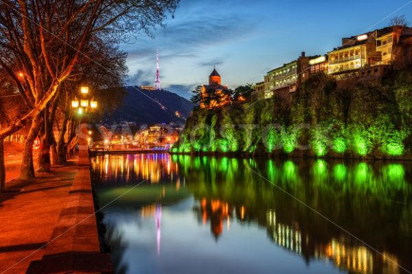 Metekhi Church and Old Town, Tbilisi city, Georgia - GlobePhotos - royalty free stock images