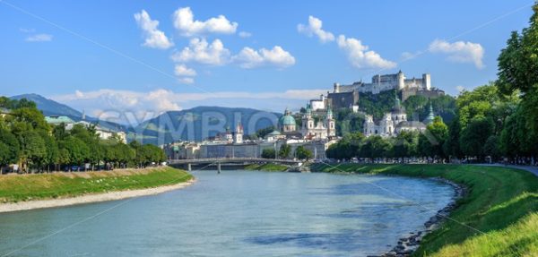 Panoramic view of Salzburg Old Town, Austria - GlobePhotos - royalty free stock images