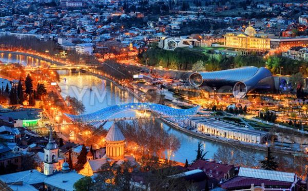 Tbilisi city, Georgia, at night - GlobePhotos - royalty free stock images