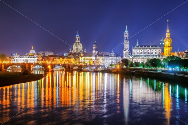 Dresden Old Town at night, Germany - GlobePhotos - royalty free stock images