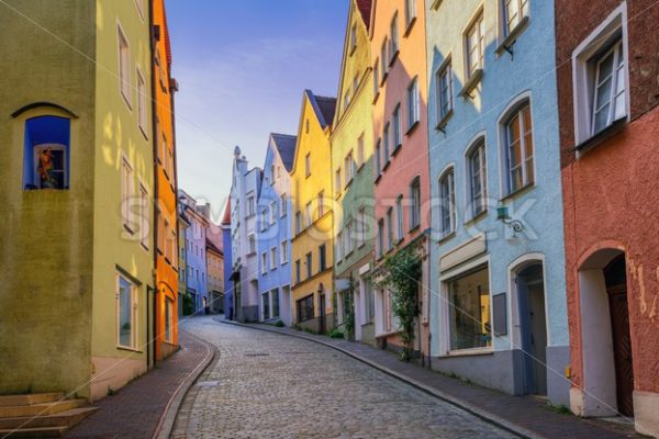 Gothic houses in the Old Town of Landsberg am Lech, Germany - GlobePhotos - royalty free stock images