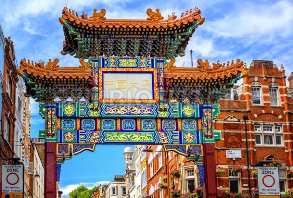 London China Town entrance gate, England - GlobePhotos - royalty free stock images