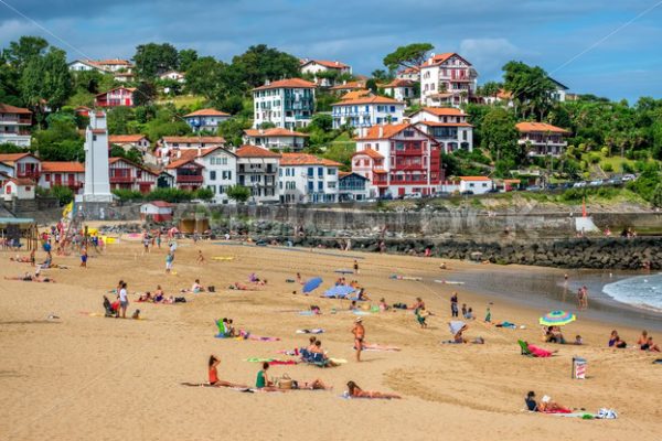 Sand beach in the basque town Saint-Jean-de-Luz, France - GlobePhotos - royalty free stock images