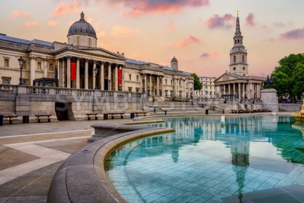 Trafalgar square, London, England, on sunrise - GlobePhotos - royalty free stock images