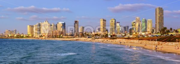 Modern skyline of Tel Aviv city at evening, Israel - GlobePhotos - royalty free stock images