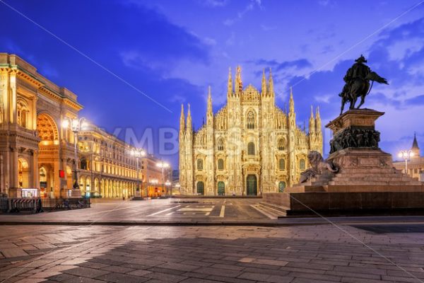 Milan Cathedral and the Galleria on piazza Duomo, Italy - GlobePhotos - royalty free stock images