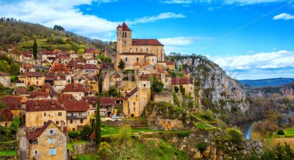 Saint-Cirq-Lapopie near Cahors, one of the most beautiful villages of France - GlobePhotos - royalty free stock images