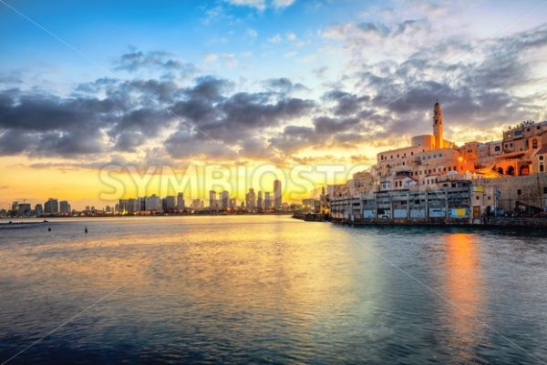 Jaffa Old Town and Tel Aviv skyline on sunrise, Israel - GlobePhotos - royalty free stock images