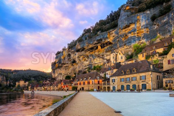 La Roque-Gageac Old Town, France, on sunset - GlobePhotos - royalty free stock images