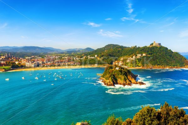 San Sebastian (Donostia) city, view of La Concha bay, Spain - GlobePhotos - royalty free stock images