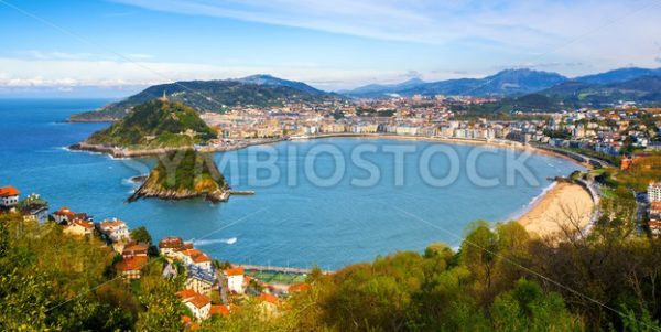 San Sebastian city, Spain, view of La Concha bay and Atlantic ocean - GlobePhotos - royalty free stock images