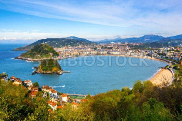 San Sebastian city, Spain, view of La Concha bay and Atlantic ocean - GlobePhotos - royalty free stock images