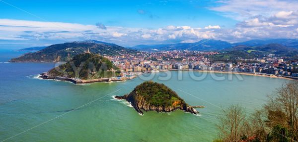 San Sebastian city, Spain, view of La Concha bay and Atlantic ocean - GlobePhotos - royalty free stock images