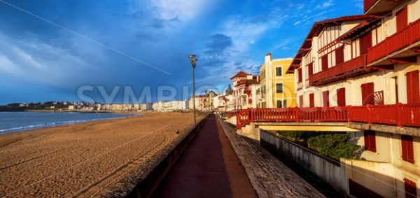 St Jean de Luz, sea side sand beach, France - GlobePhotos - royalty free stock images