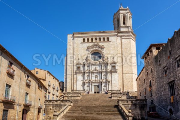 The medieval Cathedral of Saint Mary of Girona, Catalonia, Spain - GlobePhotos - royalty free stock images