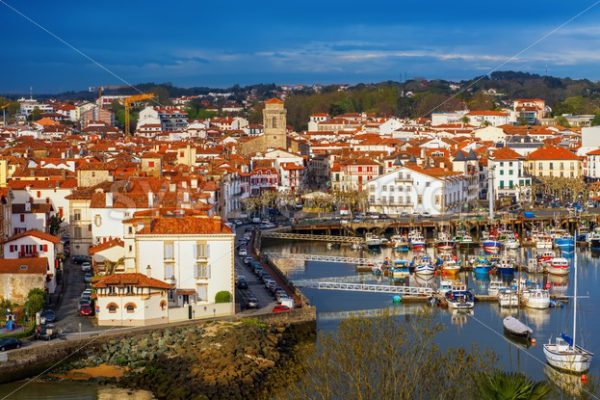 Traditional basque houses in the Old Town of Saint Jean de Luz, France - GlobePhotos - royalty free stock images