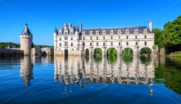 Chenonceau Castle in Loire Valley, France, panoramic view - GlobePhotos - royalty free stock images