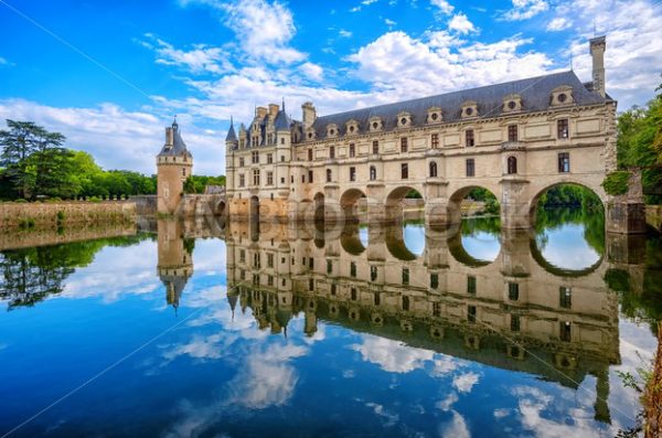 Chenonceau Castle in Loire Valley, France, panoramic view - GlobePhotos - royalty free stock images