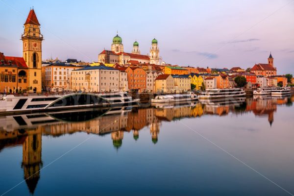 Historical Old Town Passau on Danube river, Bavaria, Germany - GlobePhotos - royalty free stock images