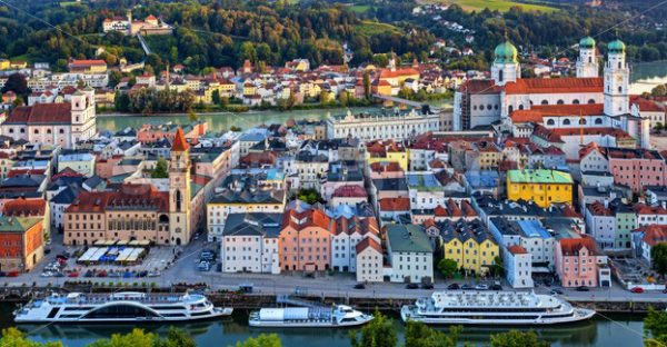 Passau Old Town between Danube and Inn rivers, Germany - GlobePhotos - royalty free stock images