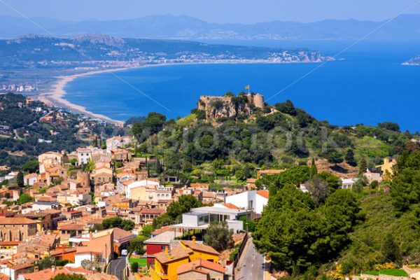 Begur, Old Town and Castle on mediterranean Costa Brava, Spain - GlobePhotos - royalty free stock images