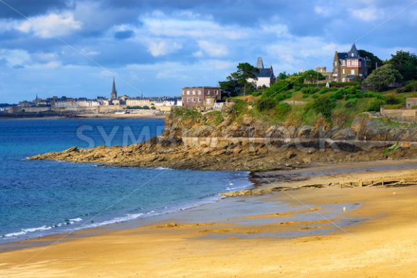 Brittany atlantic coast with St Malo and Dinard towns, France - GlobePhotos - royalty free stock images