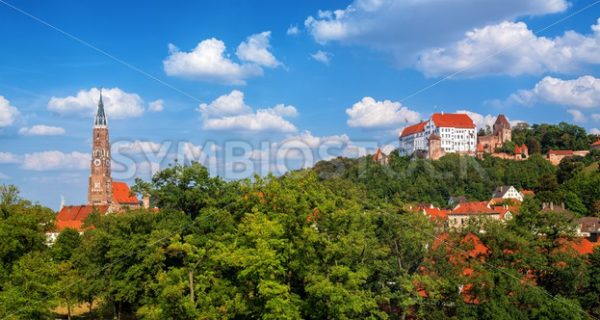 Landshut, panoramic view of the Old Town, Bavaria, Germany - GlobePhotos - royalty free stock images