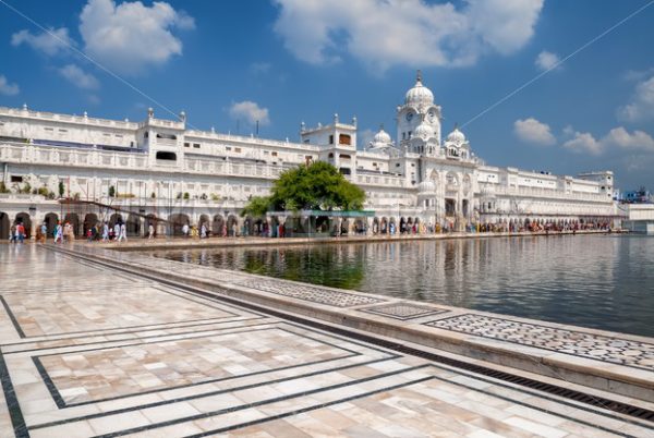 White palace of the Golden Temple in Amritsar, India - GlobePhotos - royalty free stock images