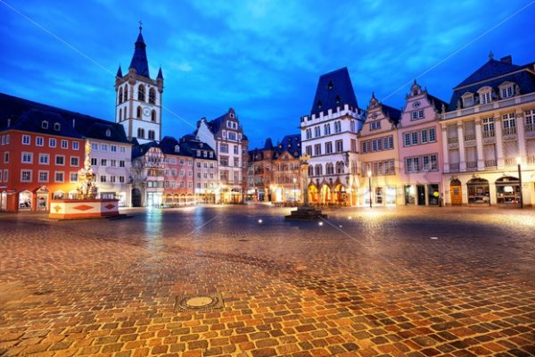 Trier, Germany, colorful gothic houses in the Old Town Main Market square - GlobePhotos - royalty free stock images