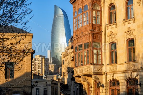 Baku Old town, Azerbaijan, with historical and modern buildings - GlobePhotos - royalty free stock images