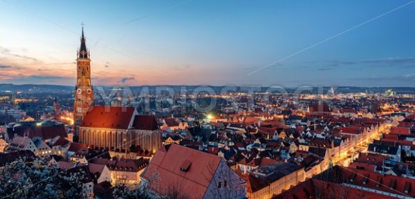 Landshut, Bavaria, Germany, St Martin’s cathedral and the gothic Old town on sunset - GlobePhotos - royalty free stock images