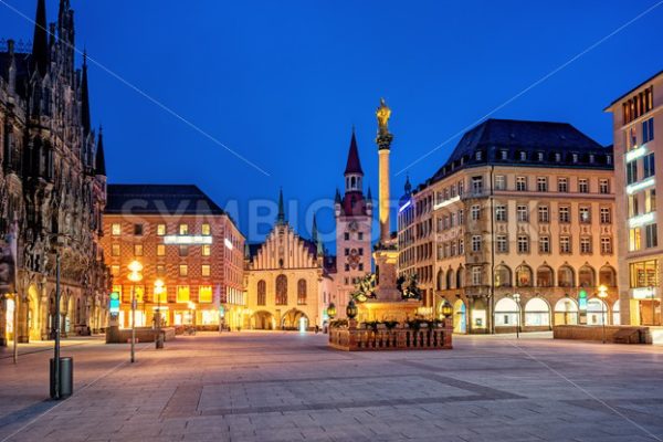 Munich Old town, Marienplatz and the Old Town Hall, Germany - GlobePhotos - royalty free stock images