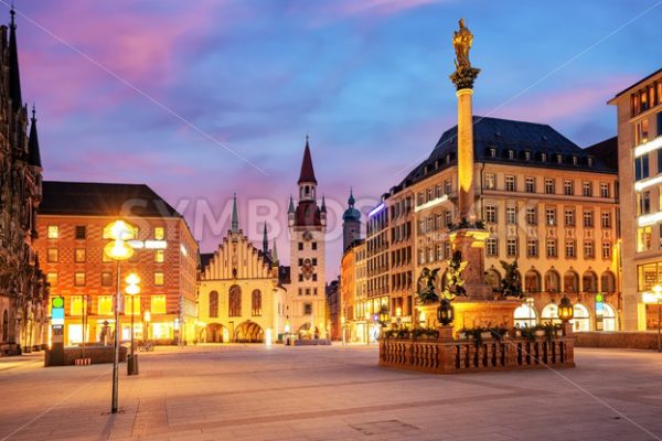 Munich Old town, Marienplatz and the Old Town Hall, Germany - GlobePhotos - royalty free stock images