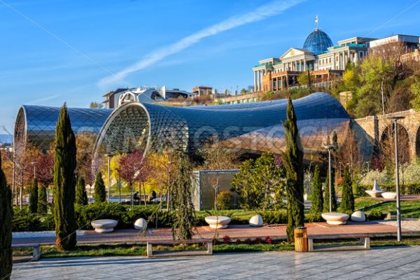 Rhike park in Tbilisi, Georgia, with Rike Concert Hall and President palace - GlobePhotos - royalty free stock images