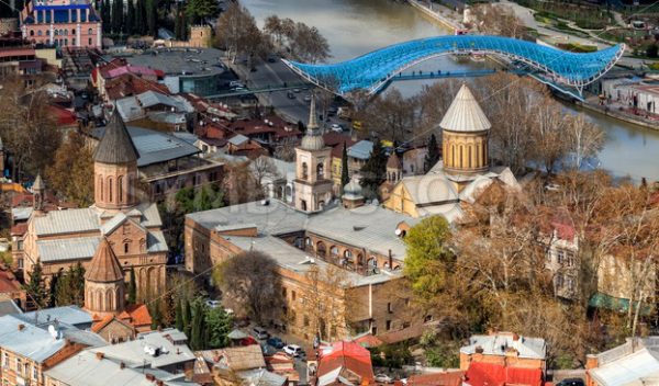 View over Tbilisi Old town and orthodox Sioni Cathedral, Georgia - GlobePhotos - royalty free stock images