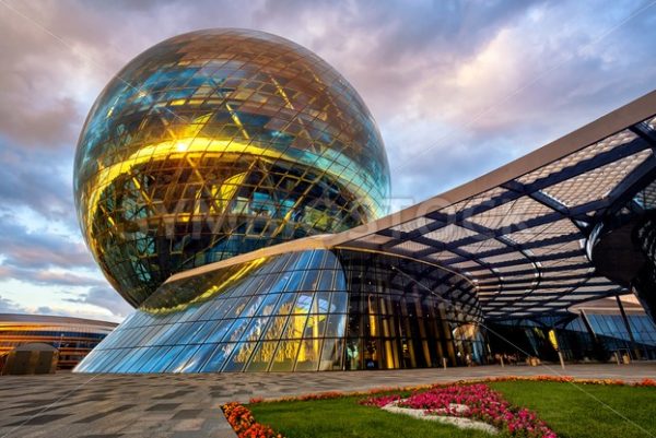 Astana, Kazakhstan, the modernist glass sphere of Nur Alem pavilion - GlobePhotos - royalty free stock images