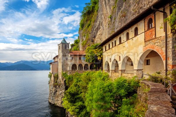 Monastery of Santa Caterina del Sasso on Lago Maggiore Lake, Italy - GlobePhotos - royalty free stock images