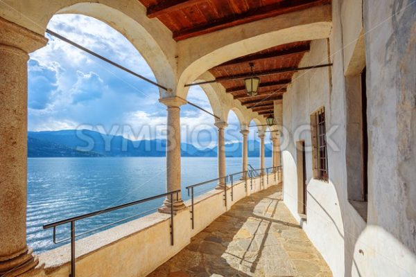 Monastery of Santa Caterina del Sasso on Lago Maggiore lake, Italy - GlobePhotos - royalty free stock images