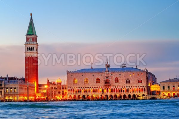 Venice, Italy, view of the Doges Palace and Campanile in the evening light - GlobePhotos - royalty free stock images