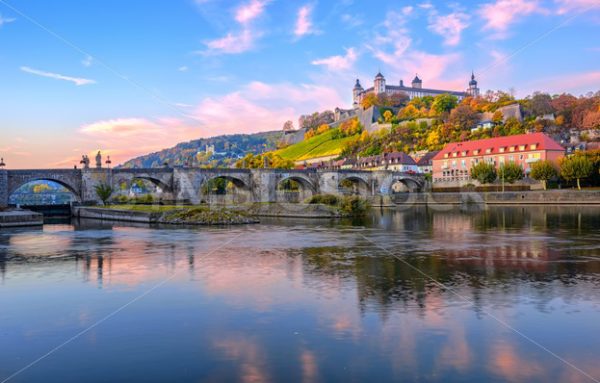 Wurzburg, Germany, Marienberg Fortress and the Old Main Bridge - GlobePhotos - royalty free stock images