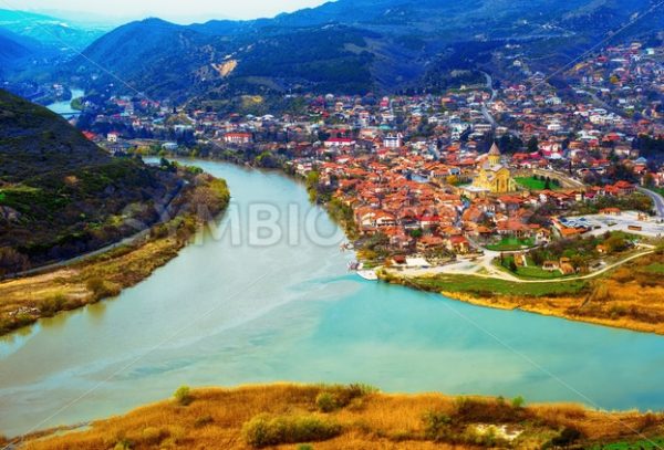 Mtskheta town on two rivers in Georgia - GlobePhotos - royalty free stock images