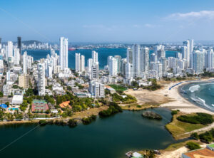 Cartagena city cityscape, Caribbean sea, Colombia