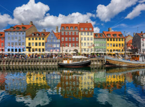 Colorful traditional houses in the Old port of Nyhavn in Copenhagen, Denmark